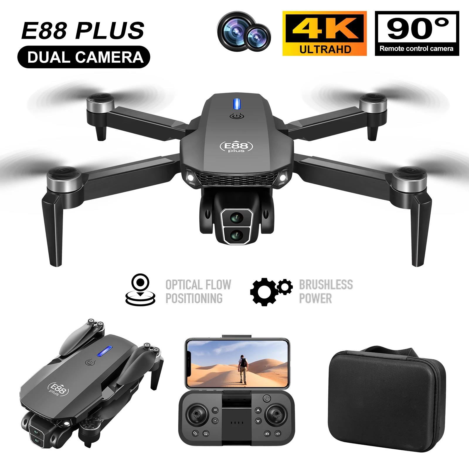 New E88 Plus Quadcopter Drone: - огляд і ціна Rc Helicopter Electric