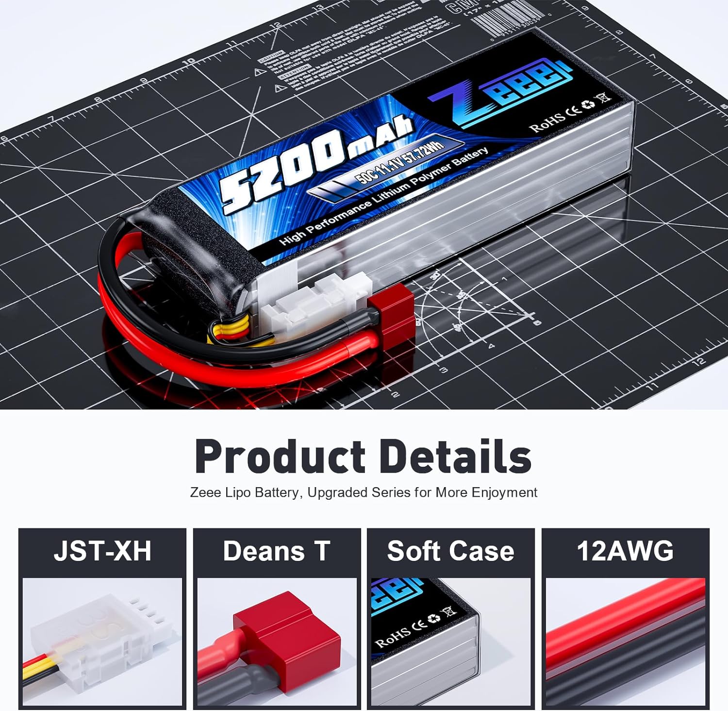 1/2units Zeee 11.1V 50C 5200mA - огляд і ціна Rc Helicopter Case